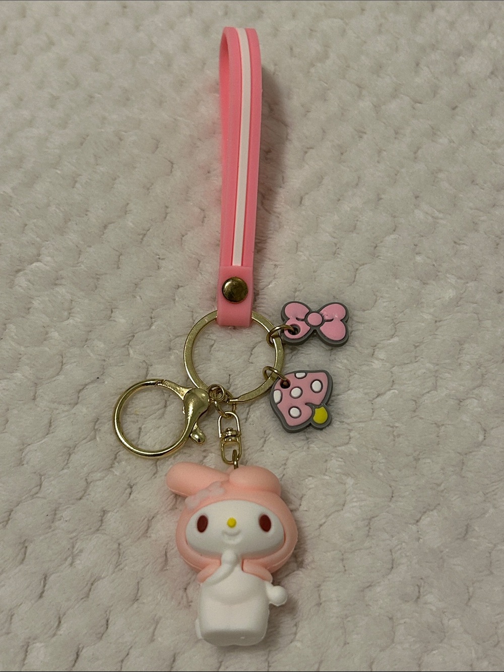 NWOT Pink My Melody Silicone Keychain Wristlet for Kids